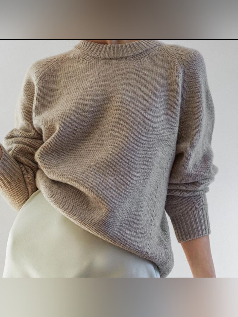 FILIPPA K Wool Cashmere Blend Beige Taupe Crewneck Sweater Size Small